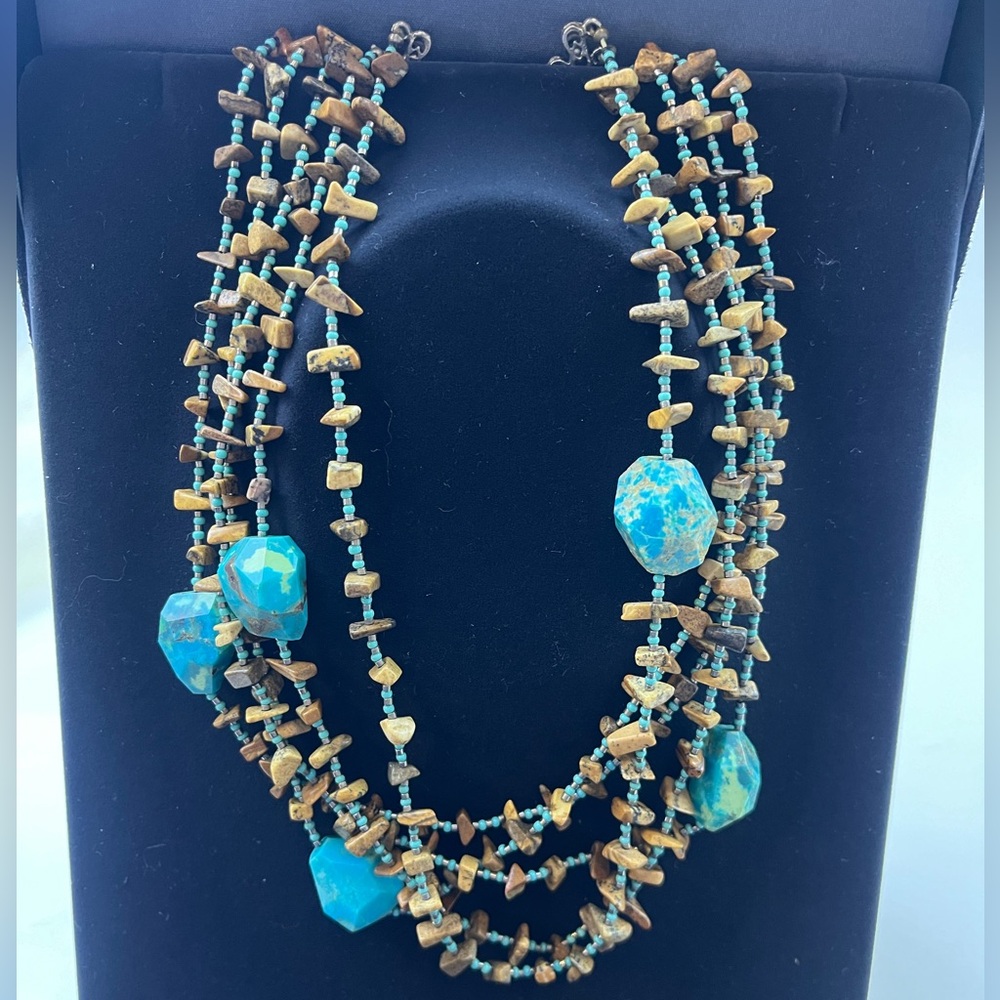 Graziano Beaded Multiple Layer Statement Necklace… - image 1